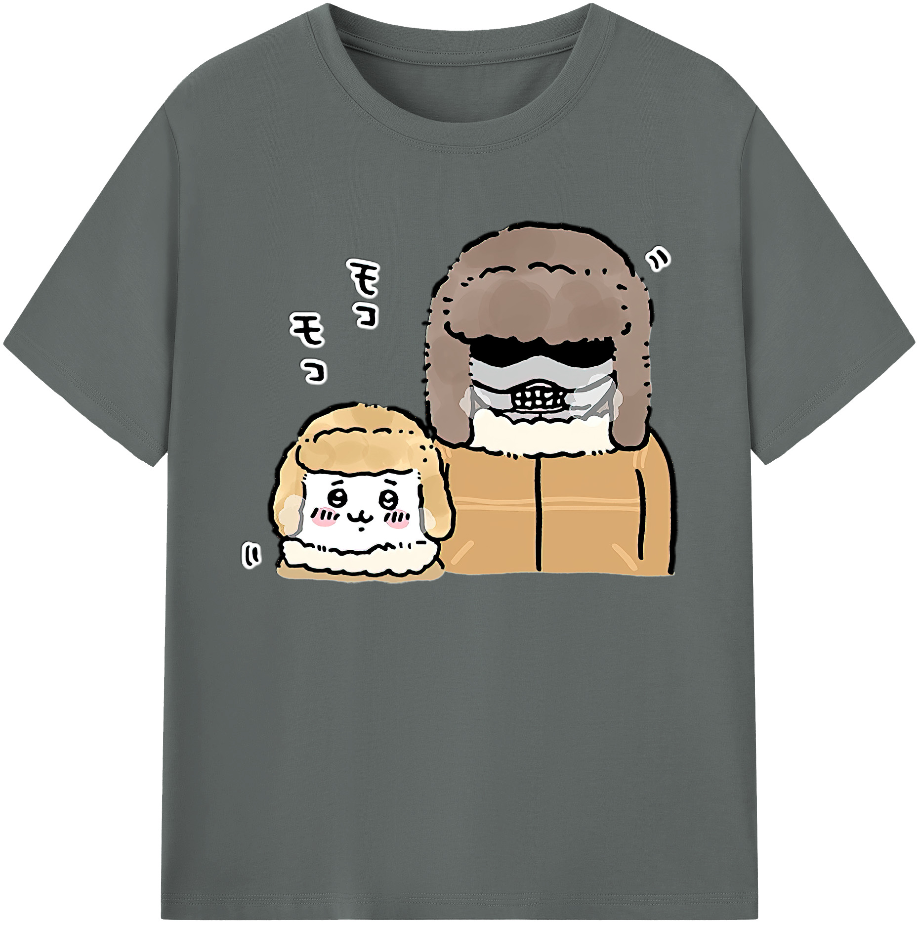 （画像用） ちいかわ 労働の鎧さん Chii-kawa Mr. Armor of Labor 綿100％ メンズ半袖Tシャツ｜肌触りやわらか＆通気性